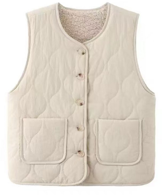 마스우노 여성 겨울 봄 가을 양면용 조끼 빅사이즈 경량 조끼 패딩 조끼 누빔 조끼