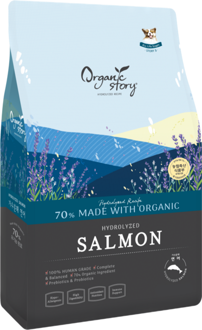 오가닉스토리 하이포알러제닉 가수분해 강아지 눈물 사료 연어, 2.4kg, 1개, 가수분해연어