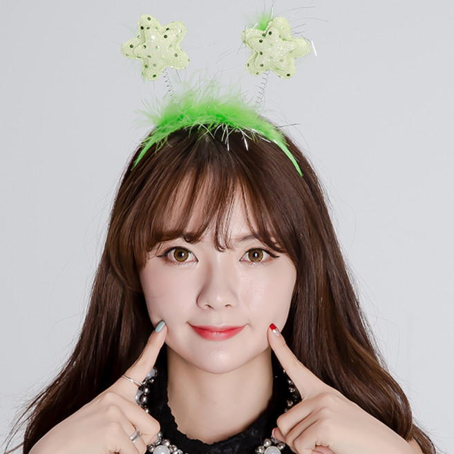 파티쇼 파스텔 별 머리띠 생일 파티 행사 축제 장식 의상 촬영 인생네컷 소품, 그린