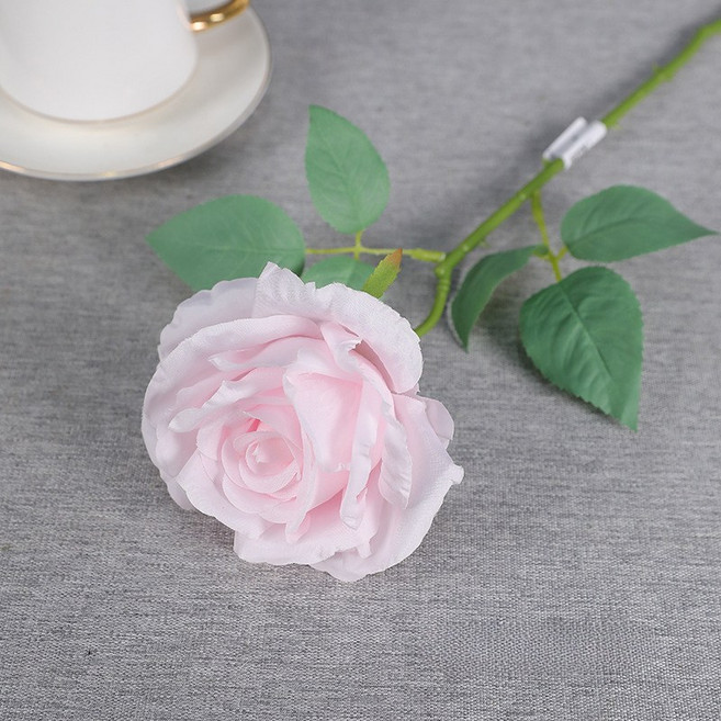 셀프웨딩6pcs 인공 꽃 실크 운 연인 장미 지점 홈 인테리어 꽃 샴페인 로즈 홀 장식, 06 meat powder