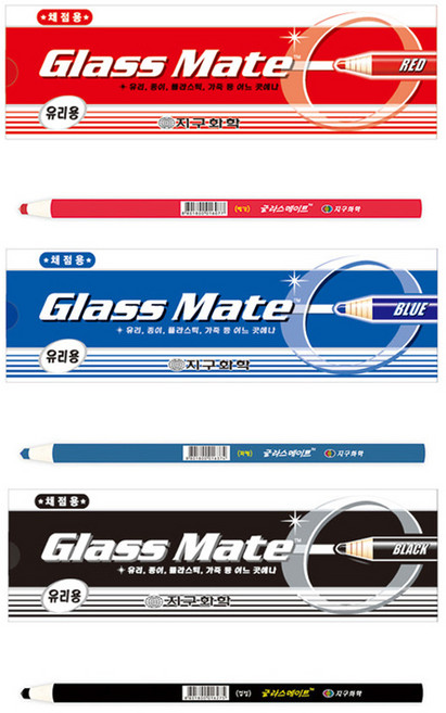 지구 글라스 메이트 채점용 색연필 (12자루) 3가지 색, 02) 파랑 12자루