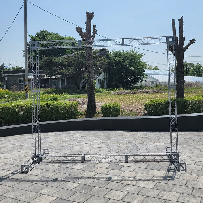 성탄절 크리스마스 행사 현수막 포토존 거치용 미니트러스 스틸트러스 3000x2000, 1세트, 블랙