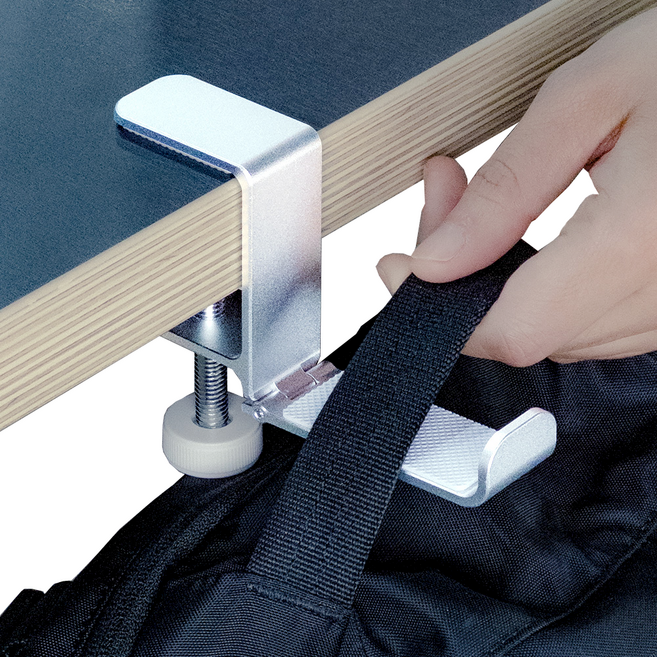 가볍고 튼튼한 가방걸이 3세대 미니, 1개, 실버