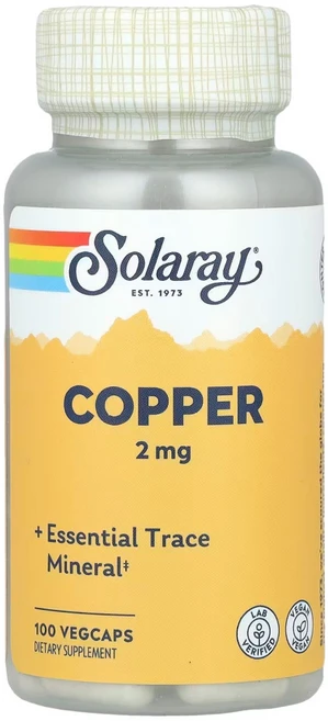 솔라레이 구리 2mg 100캡슐 Solaray copper, 6개, 100정 - 쿠팡