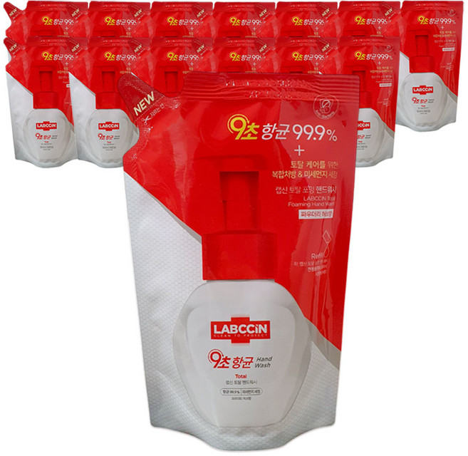 애경 랩신V3 토탈 포밍 핸드워시 리필, 200ml, 14개