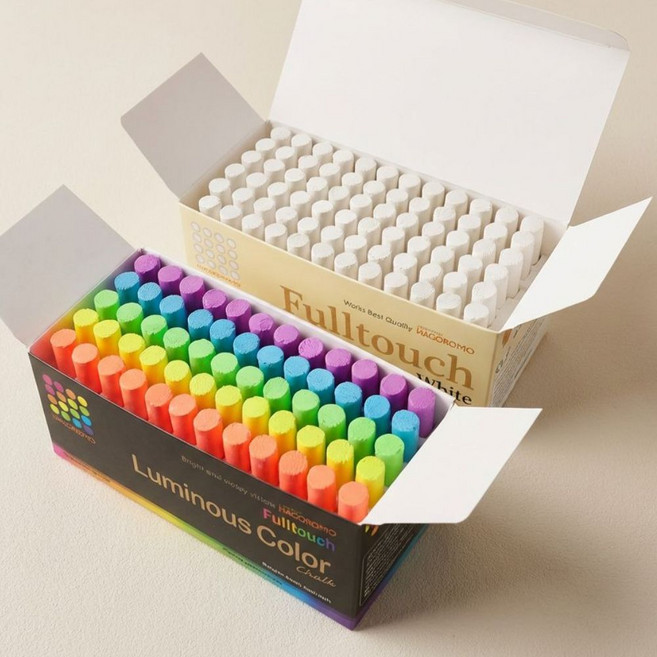 하고로모 탄산 형광분필 6색혼합 72본 + 백색 72본 하고모로 세트