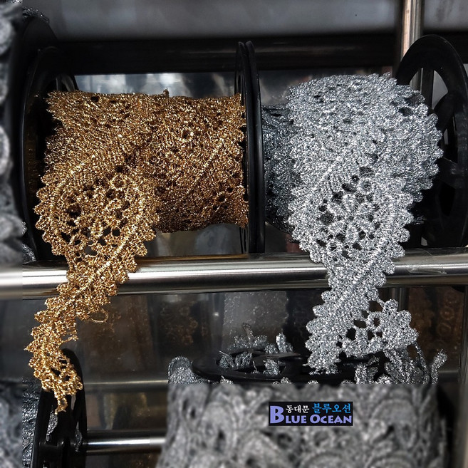 [기본2마] 월계수자수레이스 꽈배기레이스 왕관자수레이스 리본공예재료 의류부자재 DIY옷리폼, 실버2마(180cm), 1개