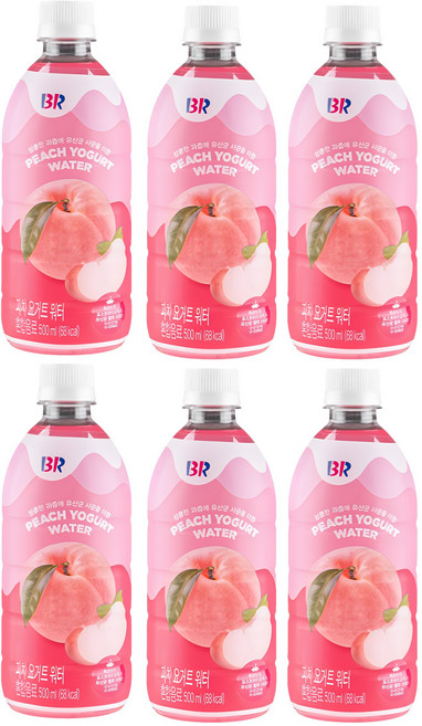 배스킨라빈스 피치 요거트 워터, 500ml, 6개
