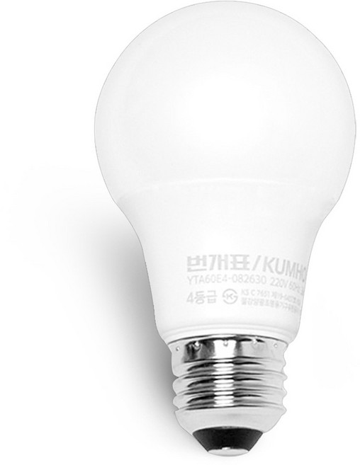 번개표 LED 화이트 전구 8W, 전구색, 1개