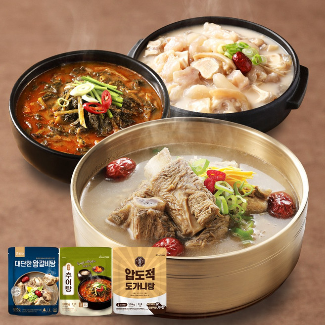 진한식품 대단한왕갈비탕800g+바른압도적도가니탕1.5kg+바른추어탕500g 갈도추세트 실온보관, 1세트, 2.8kg