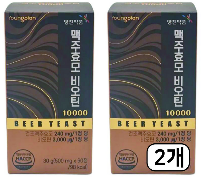 영진약품 맥주효모 비오틴 10000, 60정, 2개