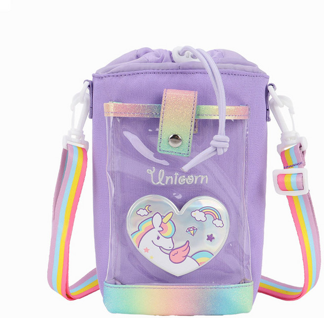 크로스백 유니콘 샤인킥보드 물병크로스 학생물통주머니 킥보드 자전거 탈부착가방, 1개