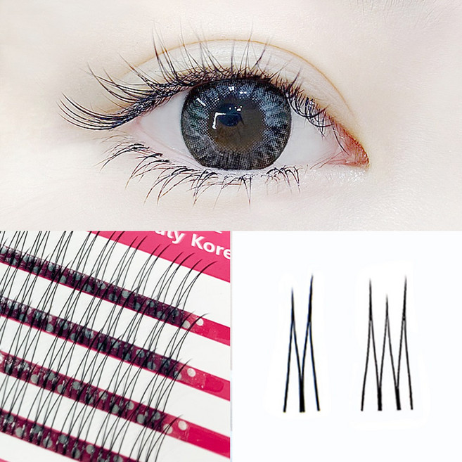 자연스러운 인조 부분 가닥 셀프 속눈썹연장 두가닥 네가닥 여섯가닥 특허받은 원조 A형 미브린 골드 크라운래쉬 단품, 1개, C컬-11mm