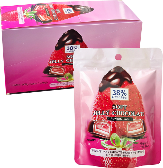 소프트젤리 초코 딸기맛, 12개, 50g