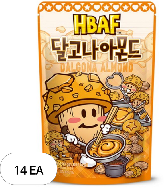 바프 달고나 아몬드, 190g, 14개