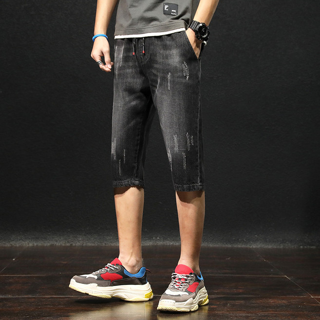 SMOPIG 남자 7부 청바지