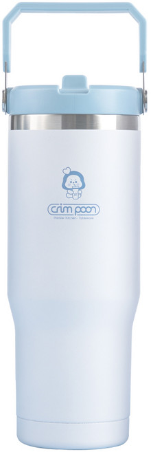 크림푼 푸푸리 보온보냉 대용량 커플 스테인리스 텀블러, 화이트 White, 1개, 950ml