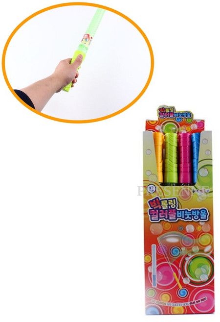 빅 컬러풀 비눗방울 날리기 스틱 장난감 비눗방울완구 12개, 1개