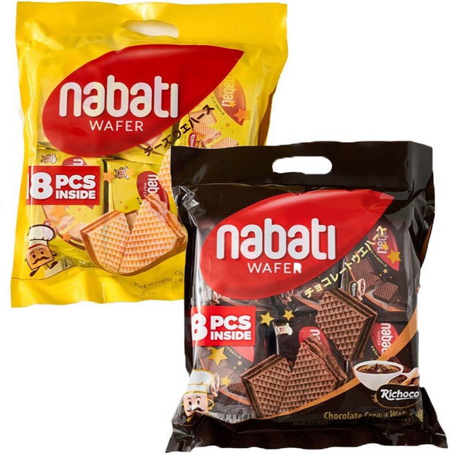 나바티 치즈맛 웨이퍼 414g +초콜릿맛 웨이퍼 414g, 1세트, 828g