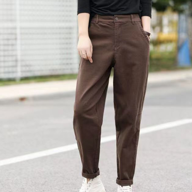 VVRR 여성 밴딩 웨이스트 카고 스키니 팬츠 C0101040