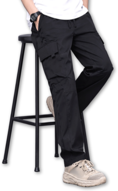 코트니스 남성 봄가을 카고 바지 편안한 허리 밴딩 등산 작업복 아웃도어 팬츠