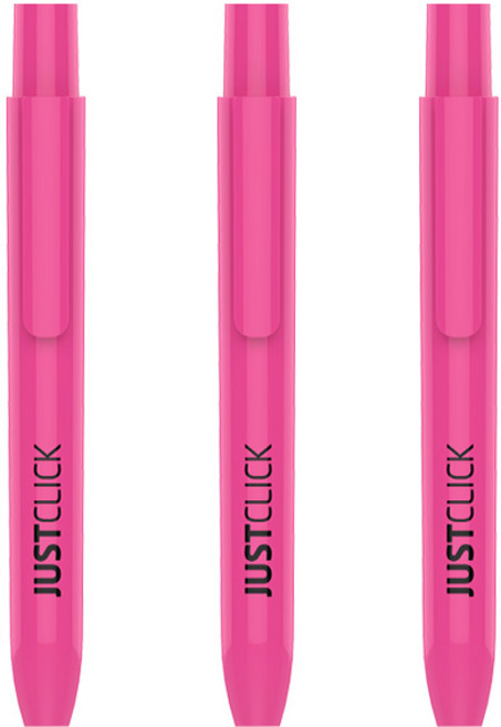 모리스 저스트클릭 형광펜 M2/클릭식 (사각닙), 3개, 핑크(1P)