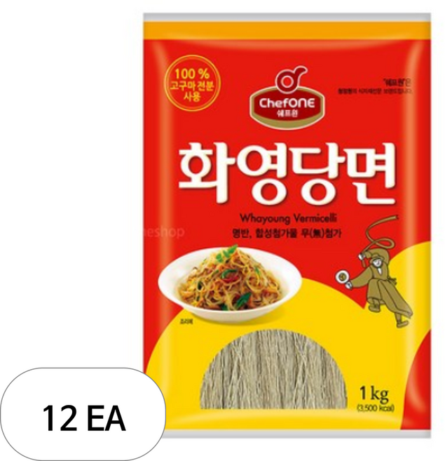 쉐프원 대상 화영 당면, 1kg, 12개