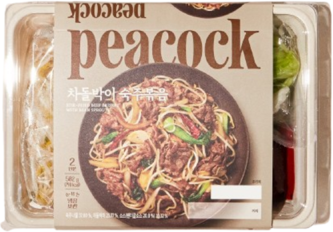 피코크 차돌박이 숙주볶음 냉장 밀키트 수량, 1개, 582g