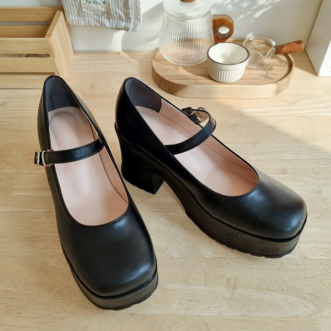 국내제작 발편한 여성 메리제인슈즈 가보시 하이힐 여자 플랫폼 펌프스 구두 8cm