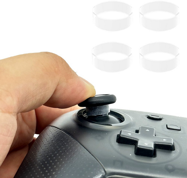 컨트롤러 스틱 갈림방지 실리콘 링 커버 프로콘2 엑박패드 듀얼센스 호환, 투명, 1세트, 컨트롤러 갈림방지