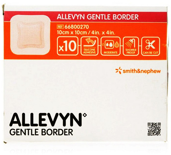 알레빈 젠틀보더 드레싱밴드 10x10cm 폼드레싱 습윤밴드 욕창밴드, 1세트