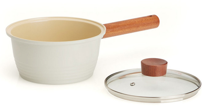 키친아트 국내산 세라믹코팅 인덕션겸용 베이직 편수냄비 18CM 이유식냄비 라면, 단품, 단품