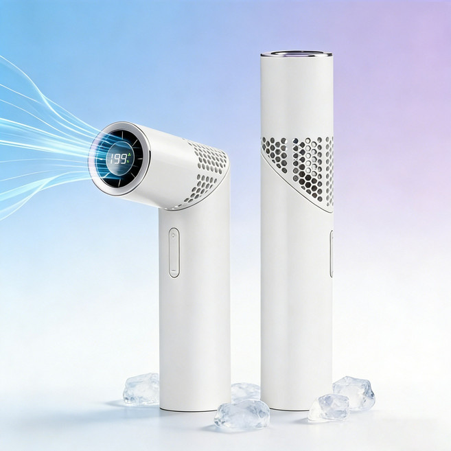 BLACK K7 199단 초강풍 미니 휴대용 립스틱 선풍기, 진주빛 흰색, GF06