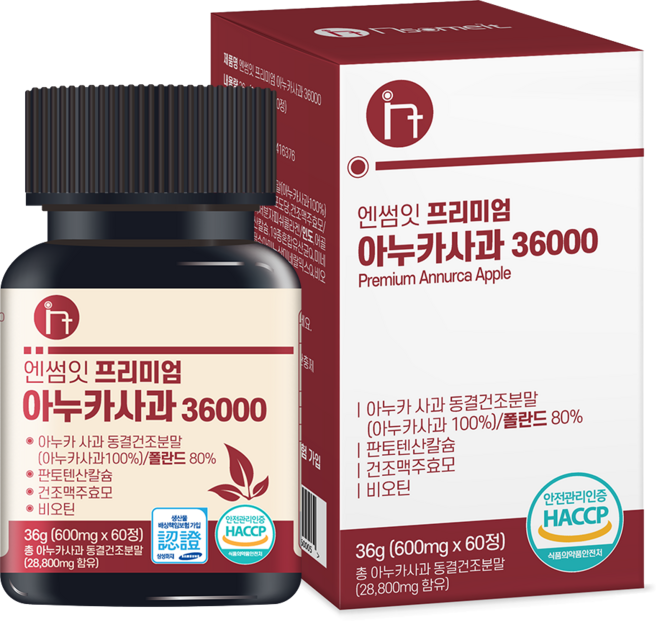 엔썸잇 프리미엄 아누카사과 맥주효모 비오틴 36000 4개월분, 60정, 2개