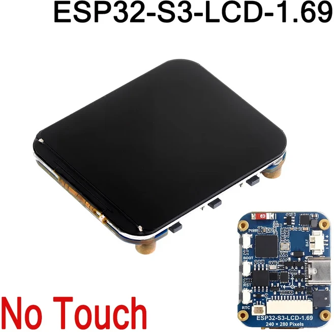 ESP32-S3 1.69인치 IPS 터치 LCD 디스플레이 개발 보드 240×280 ST7789V2 SPI 모듈 및 Arduino용 6축 센서, 02 ESP32-C6 NO Touch