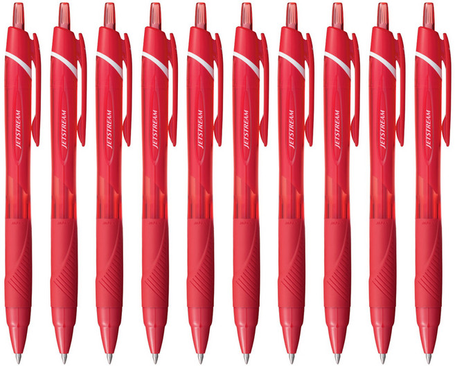 유니볼 유니 제트스트림 단색 볼펜 10자루 0.7 (SXN-150-07) (150C), 레드