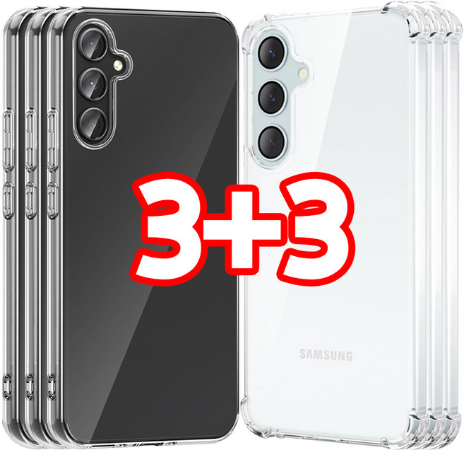 벌크온 3+3 갤럭시 A25 5G 소프트 핏 슬림 투명 케이스 + 범퍼 핏 젤리 케이스