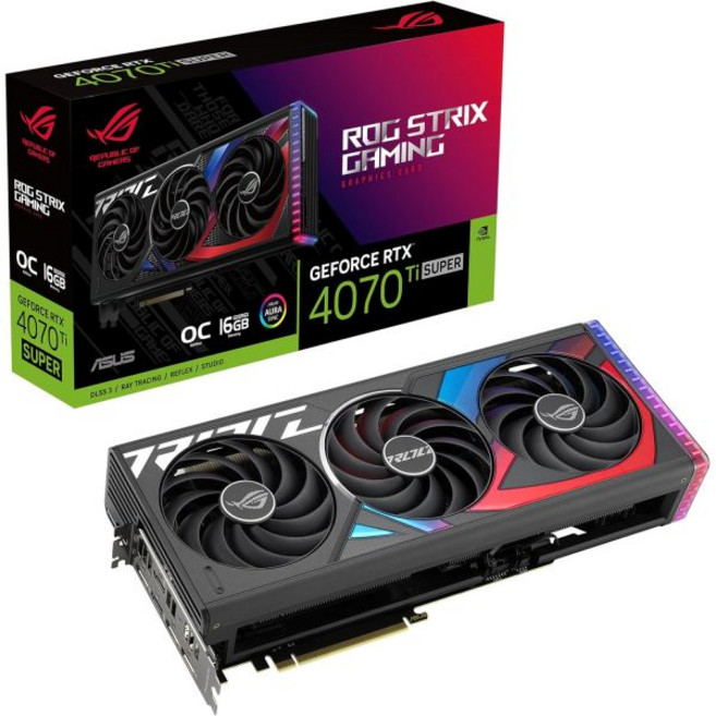 ASUS ROG Strix GeForce RTX™ 4070 Ti 슈퍼 OC 에디션 게이밍 그래픽 카드(PCIe 4.0 16GB GDDR6X DLSS 3 HDMI 2.1a, RTX4070Ti Super|OC|16G, 1개