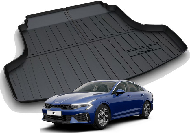 리얼핏 3세대 K5 DL3 (19년~현재) 3D 논슬립 TPE 트렁크매트 [호환], 카본블랙