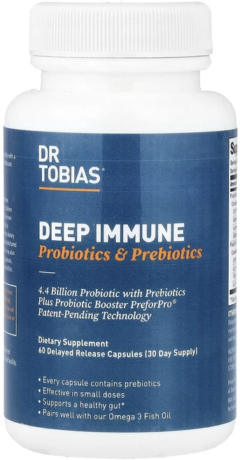 몸관리하세요 겨울입니다 Dr. Tobias 면역력 지원 프로바이오틱 & 프리바이오틱 지연 방출 캡슐 60정 특별관리진행, DrTobias면역력지원프로바이오틱프리바이오틱지연방출캡, 1개 - 쿠팡