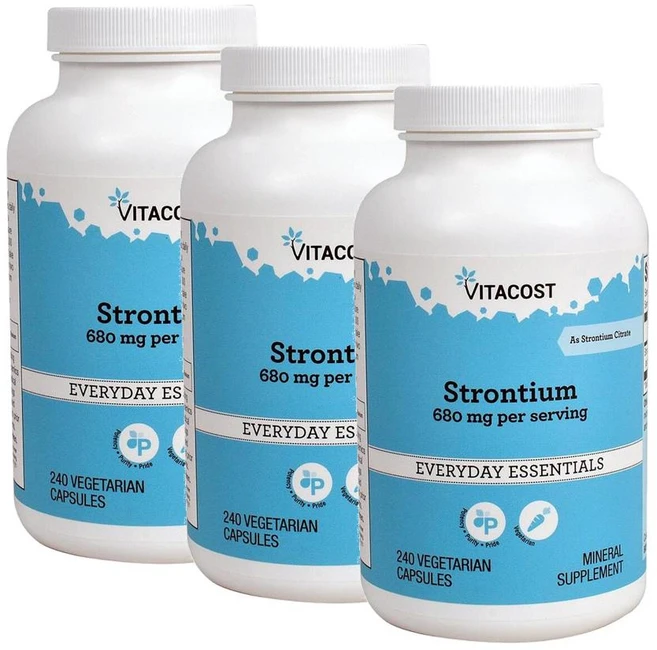 비타코스트 스트론튬 680mg 퍼서빙(120일분) Vitacost Strontium, 3개 - 쿠팡