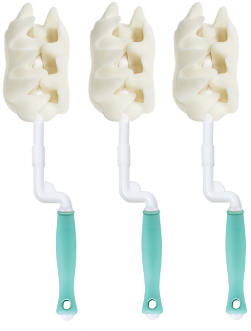 하이비 프리미엄 젖병 세척솔 회전형, 3개, 민트