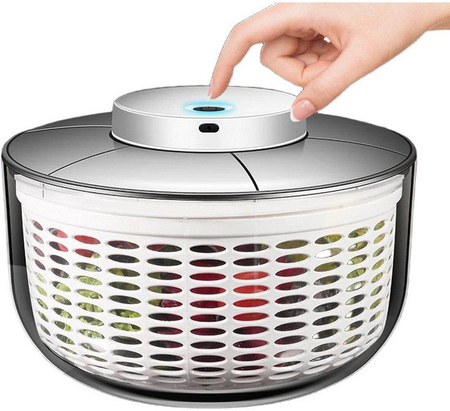 전동 야채 탈수기 자동 채소 물기제거 스테인리스 가정용 충전식 회전, 1개