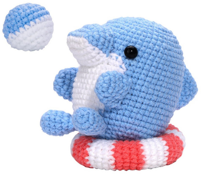 DIY 코바늘인형뜨기 손뜨개인형 패키지 올인원키트, 26 돌고래, 1세트