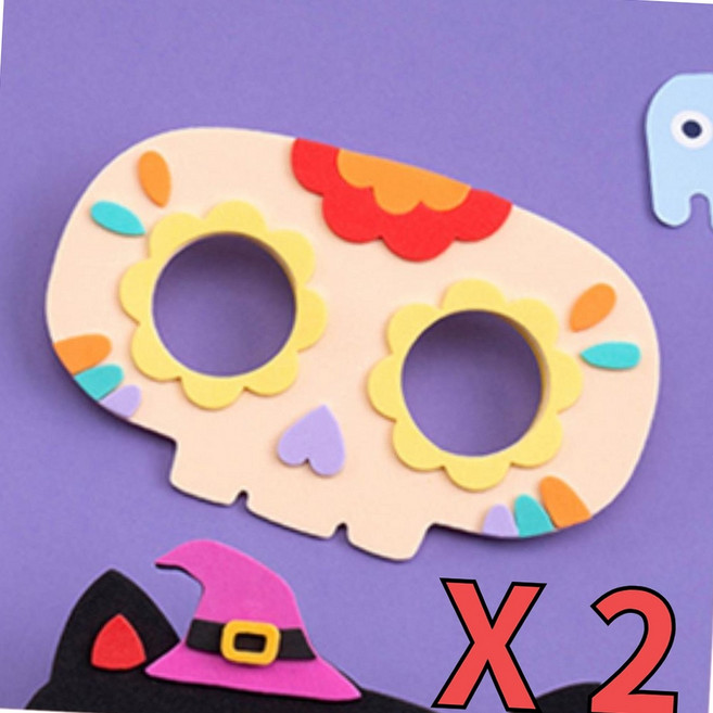 2인용 할로윈악세사리 만들기 귀여운 해골 EVA 안경만들기 여아머리핀 예쁜머리핀