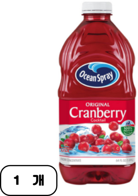 오션스프레이 크랜베리 클래식 주스, 1.89L, 1개