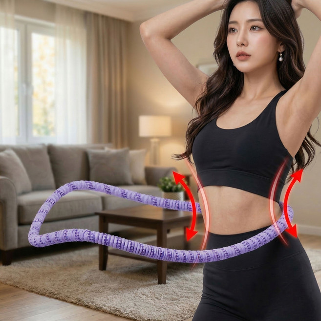 클닌 스프링 훌라우프 뱃살 다이어트, 1개, 퍼플, 1.5kg