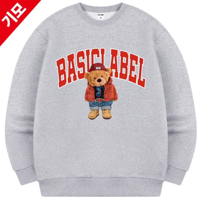 서프런던 베어딩 오버핏 빅사이즈 기모 맨투맨 ZAMD_0009