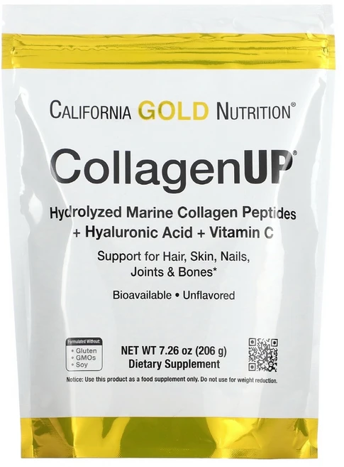 캘리포니아골드뉴트리션 콜라겐 업 하이드롤라이즈드 마린 콜라겐 펩타이드 + 히알루론산 + 비타민 C 무맛, 1개, 206g - 쿠팡