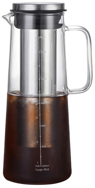 冷萃咖啡壺 C718 耐熱玻璃冷泡茶壺 家用, 透明, 1個, 1.4L